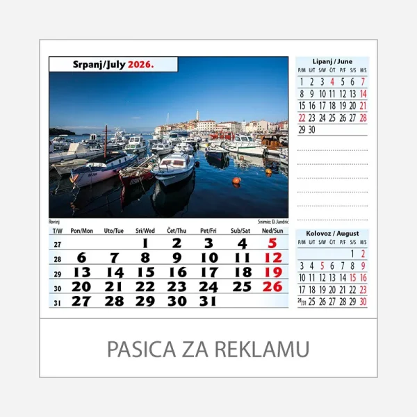 Stolni kalendar Jadran 2026 – srpanj