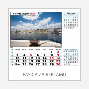 Stolni kalendar Jadran 2026 – kolovoz