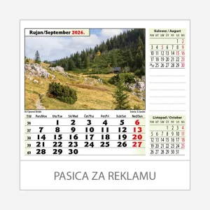 Stolni kalendar Nacionalni parkovi i parkovi prirode 2026 – rujan