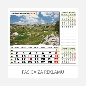 Stolni kalendar Nacionalni parkovi i parkovi prirode 2026 – studeni