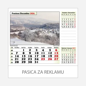 Stolni kalendar Nacionalni parkovi i parkovi prirode 2026 – prosinac