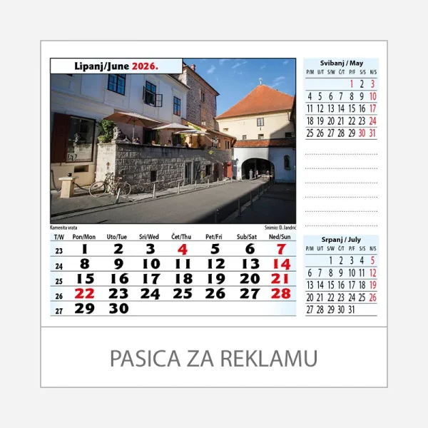 Stolni kalendar Zagreb 2026 – lipanj