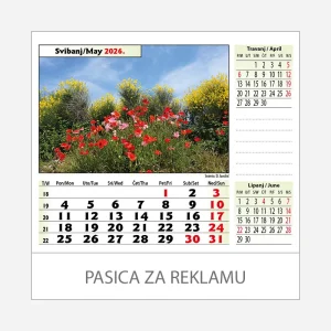 Stolni kalendar Zeleno plava Hrvatska 2026 – svibanj