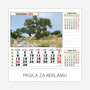 Stolni kalendar Zeleno plava Hrvatska 2026 – lipanj