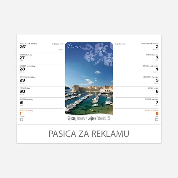 Stolni planer dvotjednik 2026 – 05. i 06. tjedan