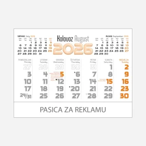 Stolni planer dvotjednik 2026 – kolovoz