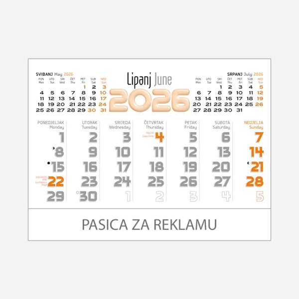 Stolni planer dvotjednik 2026 – lipanj