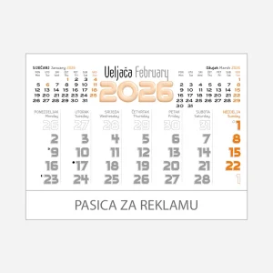 Stolni planer dvotjednik 2026 – veljača