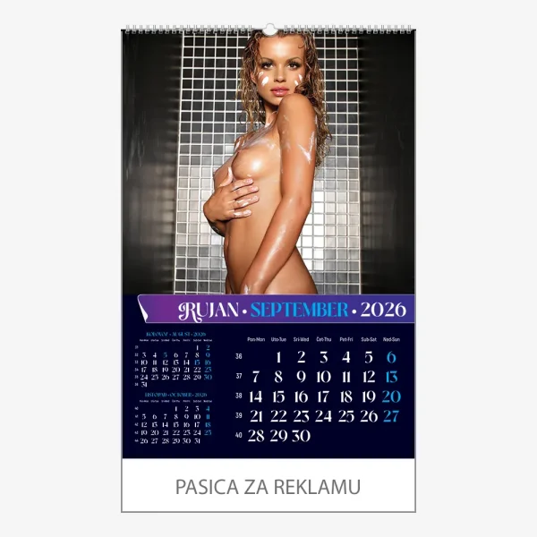 Zidni kalendar Erotika 2026 – rujan