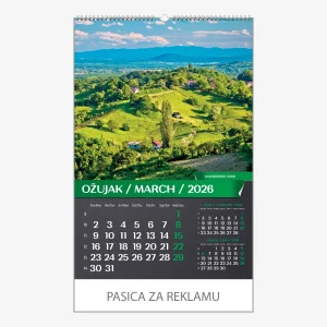 Zidni kalendar Hrvatski pejzaži 2026 – ožujak