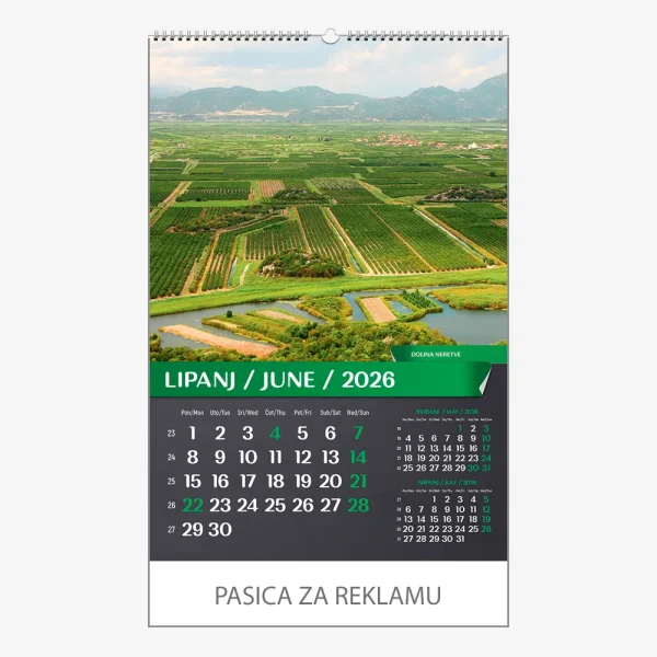 Zidni kalendar Hrvatski pejzaži 2026 – lipanj