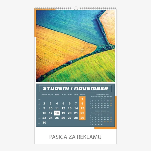 Zidni kalendar Igre prirode 2026 – studeni