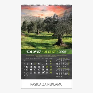 Zidni kalendar Masline 2026 – kolovoz