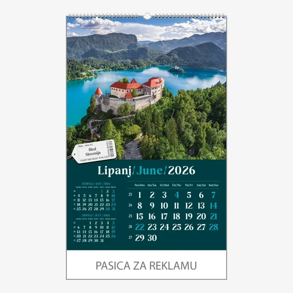 Zidni kalendar Putujem Europom 2026 – lipanj