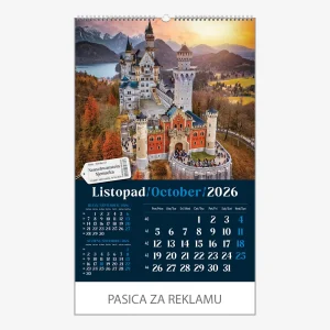 Zidni kalendar Putujem Europom 2026 – listopad