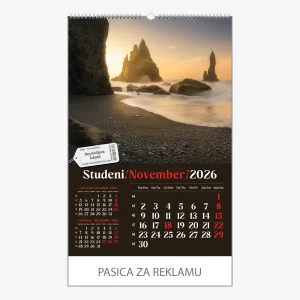 Zidni kalendar Putujem Europom 2026 – studeni