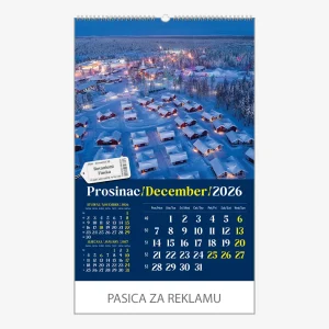 Zidni kalendar Putujem Europom 2026 – prosinac