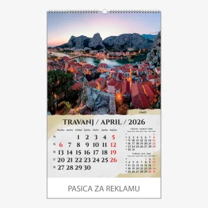Zidni kalendar Razglednice Hrvatske 2026 – travanj