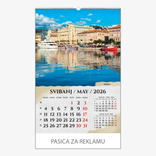 Zidni kalendar Razglednice Hrvatske 2026 – svibanj