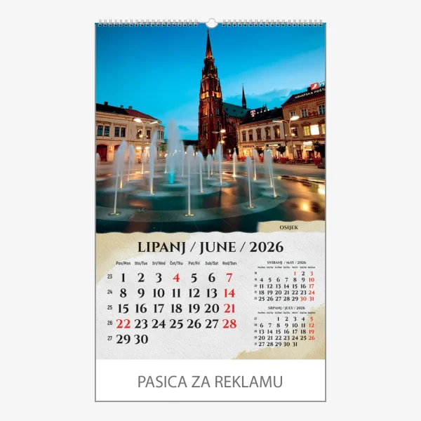 Zidni kalendar Razglednice Hrvatske 2026 – lipanj