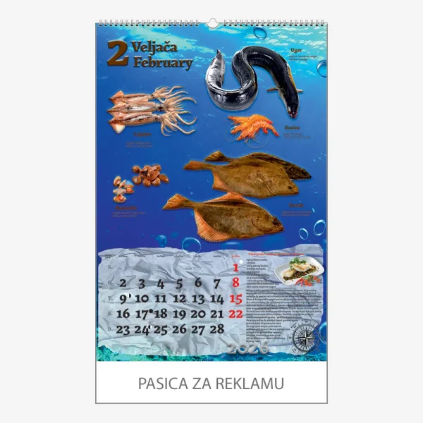 Zidni kalendar Ribarnica 2026 – veljača