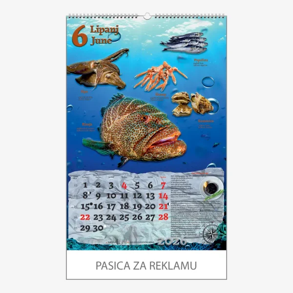 Zidni kalendar Ribarnica 2026 – lipanj