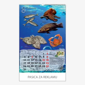 Zidni kalendar Ribarnica 2026 – kolovoz