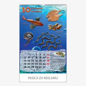 Zidni kalendar Ribarnica 2026 – listopad