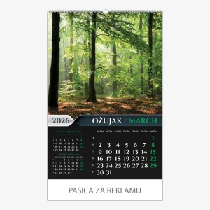 Zidni kalendar Šumska priča 2026 – ožujak
