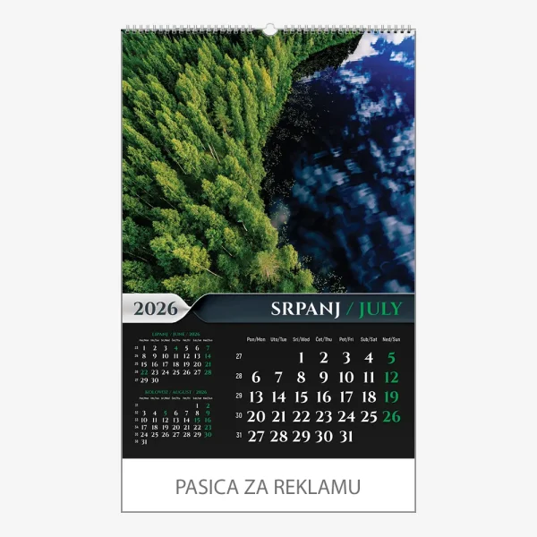 Zidni kalendar Šumska priča 2026 – srpanj