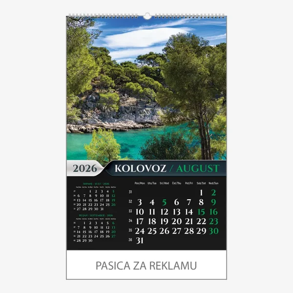 Zidni kalendar Šumska priča 2026 – kolovoz