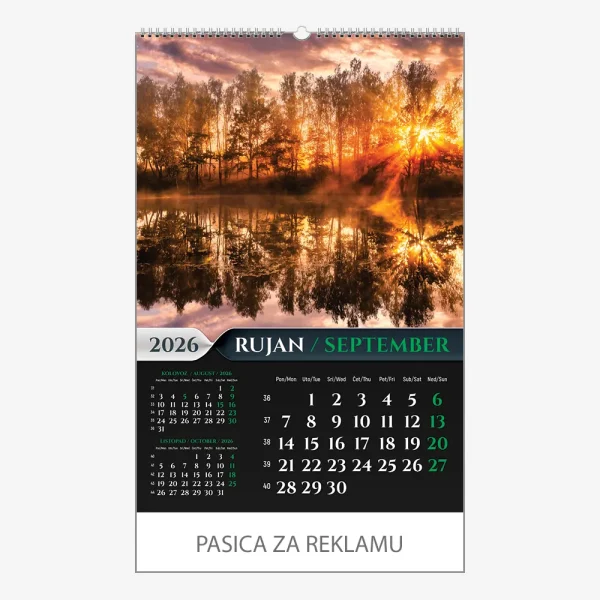Zidni kalendar Šumska priča 2026 – rujan