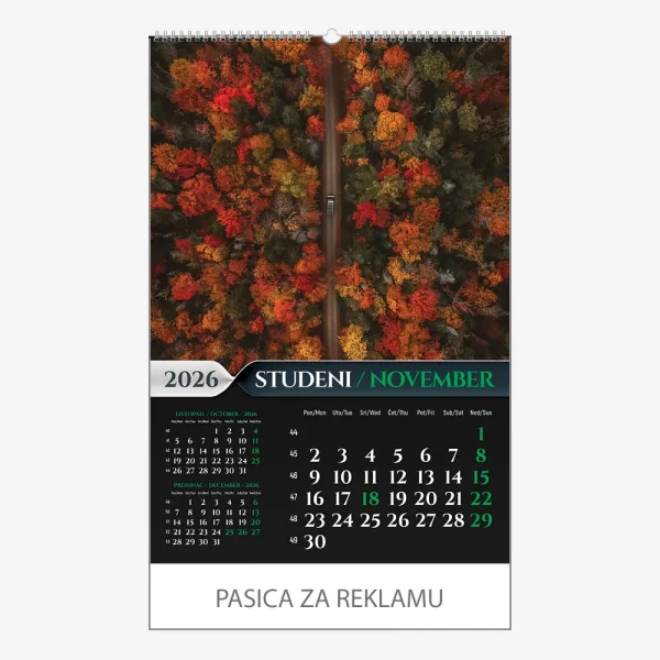 Zidni kalendar Šumska priča 2026 – studeni