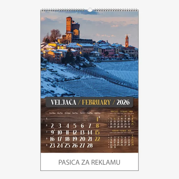Zidni kalendar Vino 2026 – veljača
