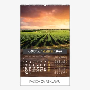 Zidni kalendar Vino 2026 – ožujak