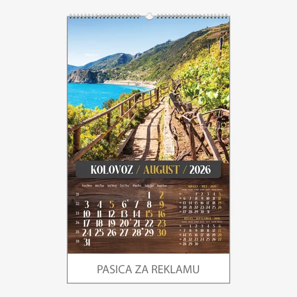 Zidni kalendar Vino 2026 – kolovoz