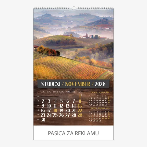 Zidni kalendar Vino 2026 – studeni