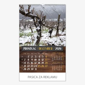 Zidni kalendar Vino 2026 – prosinac