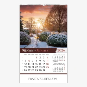 Zidni kalendar Vrtovi 2026 – siječanj