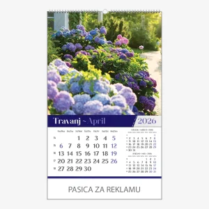 Zidni kalendar Vrtovi 2026 – travanj