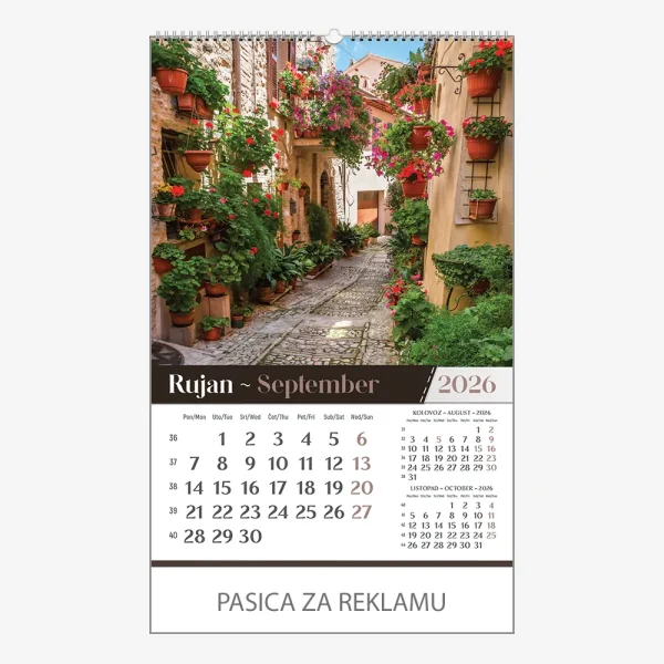 Zidni kalendar Vrtovi 2026 – rujan