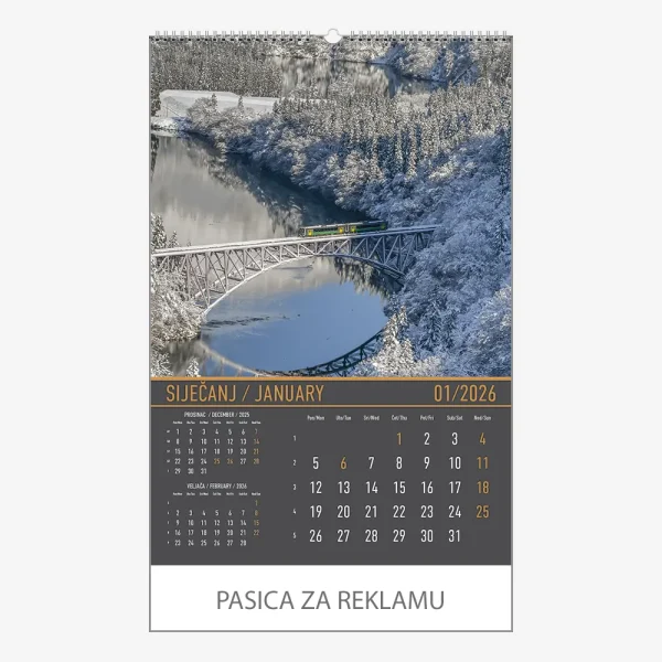 Zidni kalendar Zrcala u prirodi 2026 – siječanj