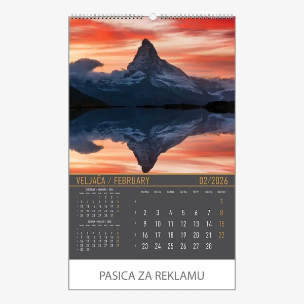 Zidni kalendar Zrcala u prirodi 2026 – veljača