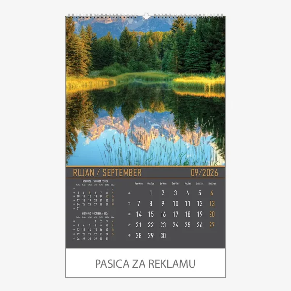 Zidni kalendar Zrcala u prirodi 2026 – rujan