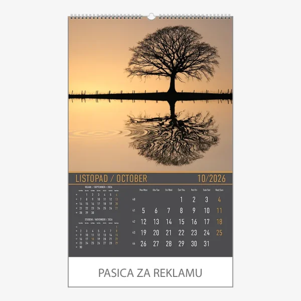 Zidni kalendar Zrcala u prirodi 2026 – listopad