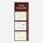 Trodjelni kalendar 3 spirale 2026 – bordo
