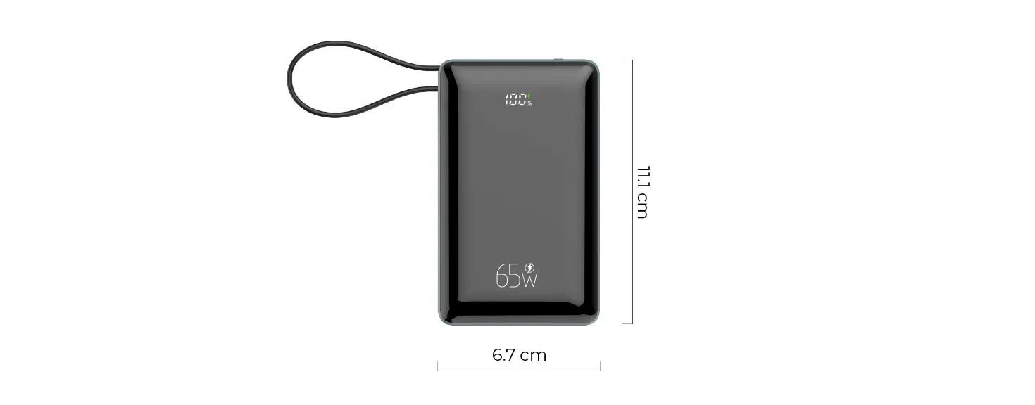 Power bank Zest 20PD 65W - dimenzije