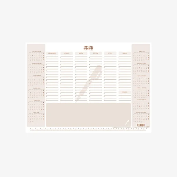 Stolna mapa smeđa 2026 – otvorena