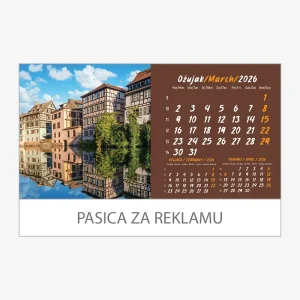 Stolni kalendar obostrani 2026 – ožujak