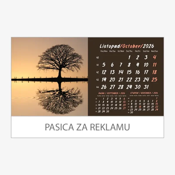 Stolni kalendar obostrani 2026 – listopad